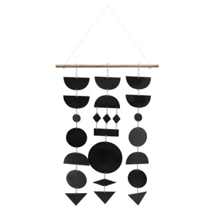Metal 34" Wall Asstd Shapes Deco, Black