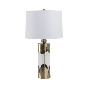 30x16\" Scallop Border Lamp, Gold
