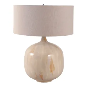 28x22\" Metal Base Table Lamp, Ivory
