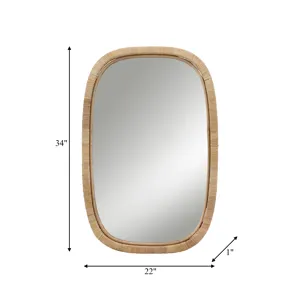 Ec 22x34 Rectangular Mirror, Brown