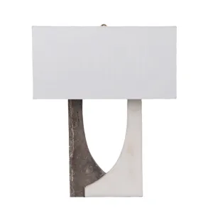 22x17" 2-tone Marble Open Cut-out Lamp, White/beig