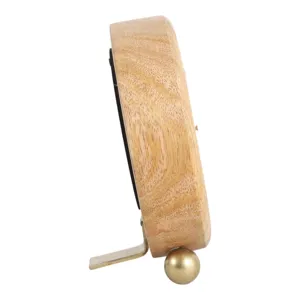 7x6\" Round Footed Clock With Brass Details, Natura