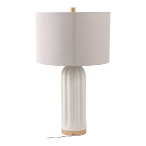 27\" Ceramic Table Lamp, Ivory