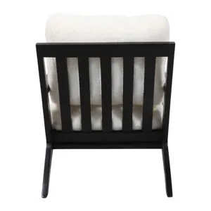 27x34" Faux Fur Accent Chair, Ivory/black, Kd