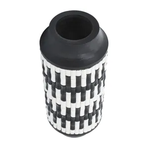 Resin, 14"h Tribal Vase, Black/white