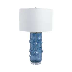 29x17\" Glass Bubbles Table Lamp, Blue