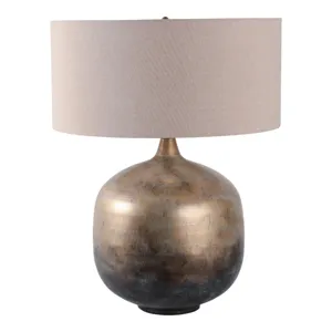 28x22\" Metal Base Table Lamp, Brown Multi
