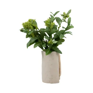 Ecomix, 12\" Crafted Vase W Handle, Ivory