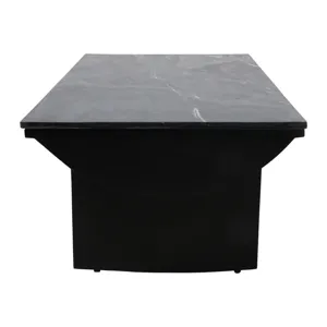 46x24\" Modern Marble Top Coffee Table, Black