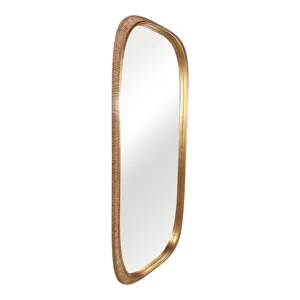 90x42" Ribbed Curved Mirror, Gold