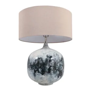 28x22\" Metal Base Table Lamp, Blue Multi