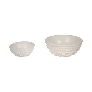 Lg White Textured Knot Bowl M2