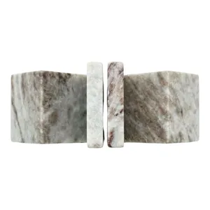 S/2 6\" Cube Bookend Pair, Toronto Marble