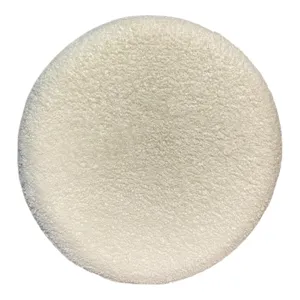 18x18\" Ribbed Teddy Ottoman W/ Ball Feet, Ivory