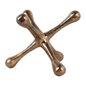 9x9\" Metal Jack Object, Antique Brass