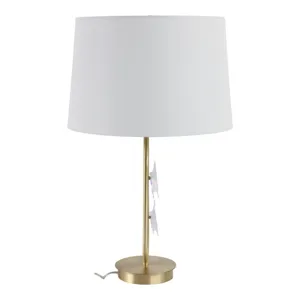 24x15\" Metal Table Lamp With Glass Butterflies, Go