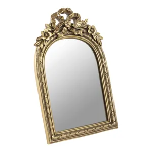 5x7\" Mirror In Gilded Bow Arch Frame, Gold
