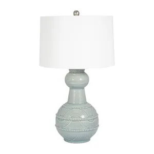 Ceramic 28\" Bottle Table Lamp, Blue
