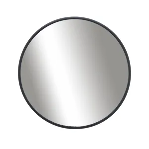 Metal 36" Round Mirror, Black