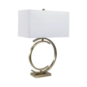 30x20\" Half-circles Rectangle Shade Lamp, Antique