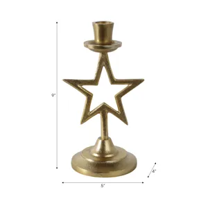 9x5\" Star Taper Holder, Gold