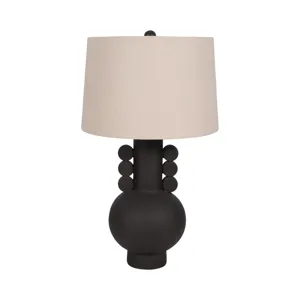 30" Eared Totem Table Lamp, Black