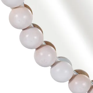 Ec Wood, 36\" Beaded Mirror, White Wb