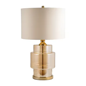Glass, 30" Lustered Table Lamp, Gold