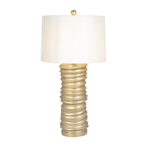 Resin 29\" Stacking Rings Table Lamp, Champagne