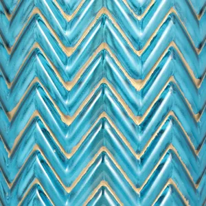 Glass 28\"  Chevron Table Lamp, Blue