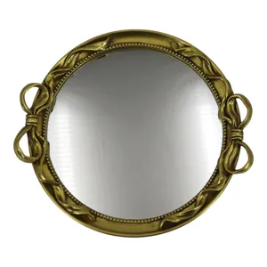 S/2 12/16\" Coquette Bow Trays, Gold