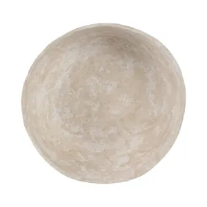 15x10\" 3-footed Paper Mache Bowl, White