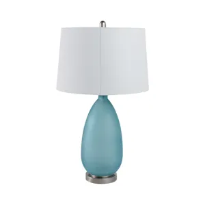 29x17\" Frosted Glass Table Lamp, Blue