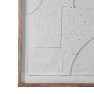 39x47" Paper Mache Wall Art W/wooden Frame /glass