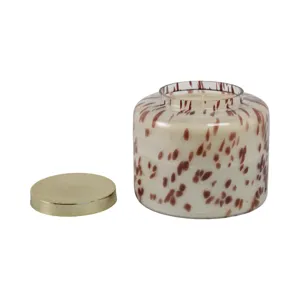9\" 180 Oz Cinnamon Speckle Lidded Candle, Brown/go