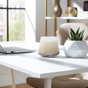 5\" 14 Oz White Gardenia Ombre Glass Candle, Multi