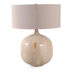 28x22\" Metal Base Table Lamp, Ivory