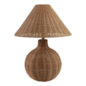 23x20\" Woven Rattan Table Lamp, Natural