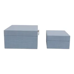 Ec S/2 7/9" Box W/ Ring Detail, Denim Blue