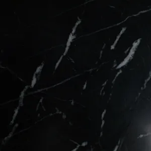 18x18 Marble Inlay Rnd Accent Table, Blk/wht