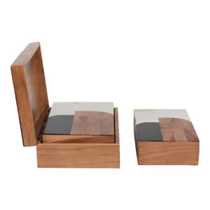 S/3 10/11/12\" Mid-century Boxes, Multi