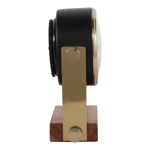 7x5\" Round Clock On Wood Base, Multi