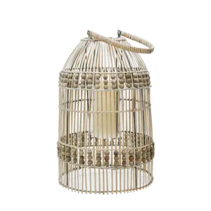 25"h Rattan Lantern, Brown