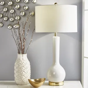 Ceramic 12" Geo Vase, Ivory
