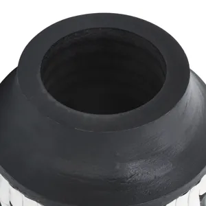 Resin, 14"h Tribal Vase, Black/white