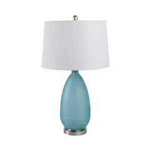 29x17\" Frosted Glass Table Lamp, Blue