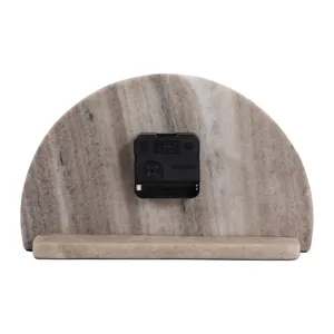 10x6\" Half Dome Marble Clock, Beige