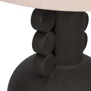 30\" Eared Totem Table Lamp, Black
