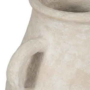 32\" Paper Mache Jug With Handles, White