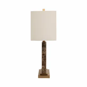 26x16\" Rectangle Marble Lamp W/ Antique Brass, Bro